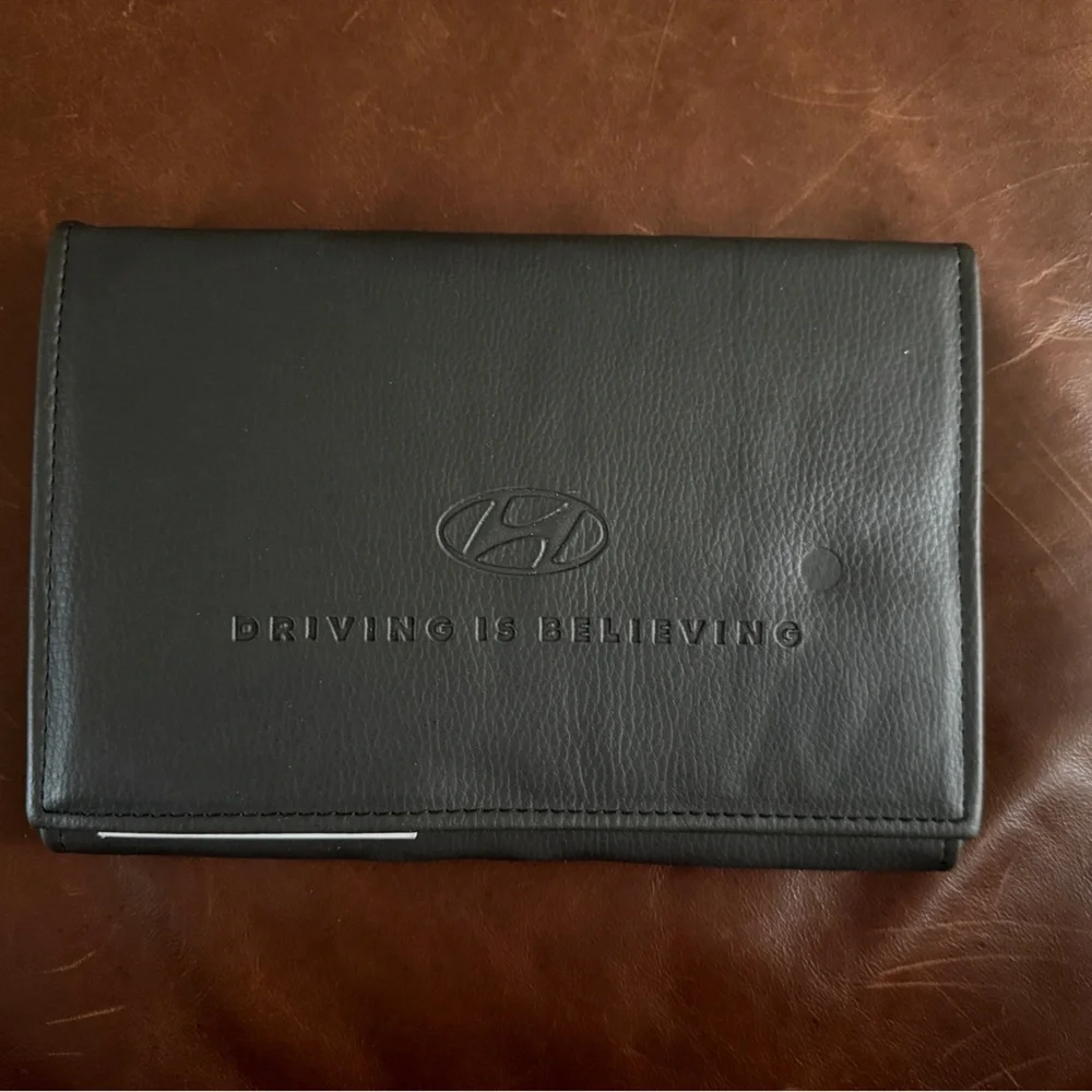 Hyundai Black Leather Owners Manual and Document Holders - Picture 2 of 4
